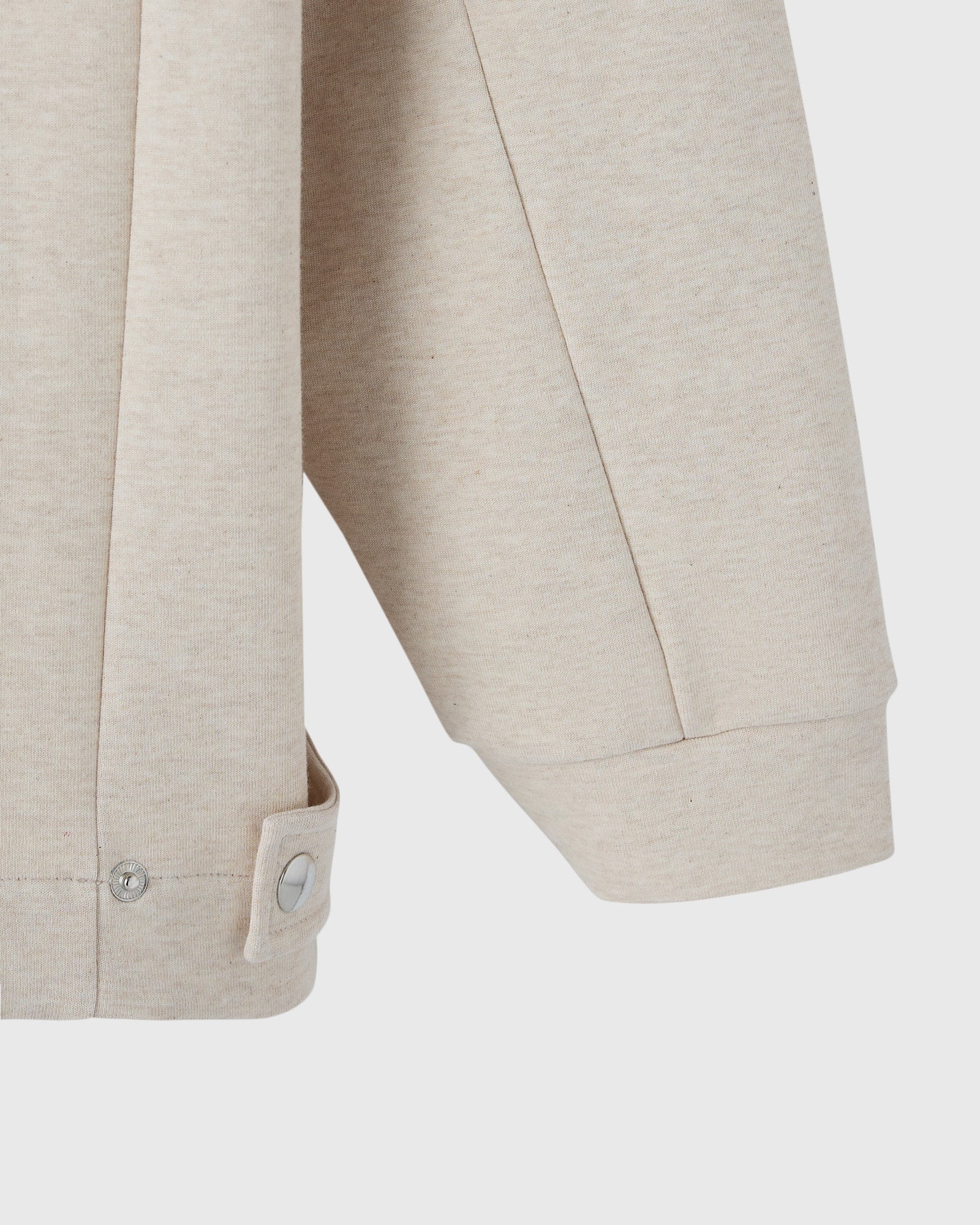 Double Knit Script Overshirt - Heather Oatmeal