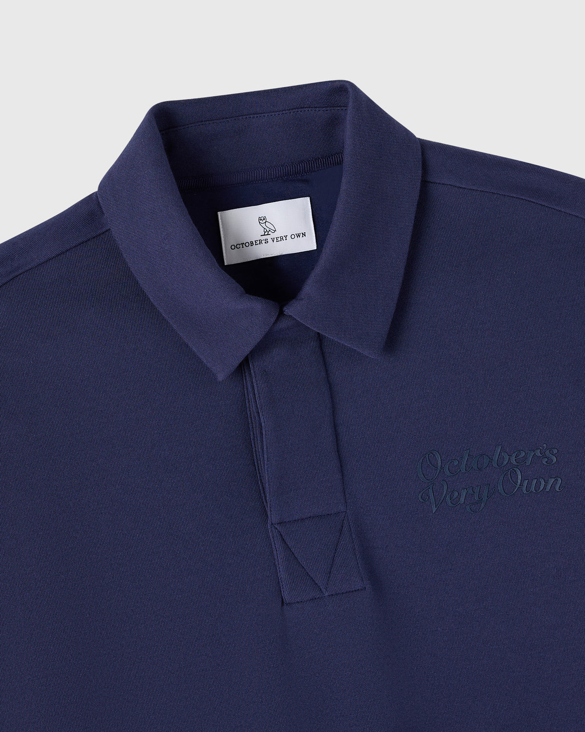 Double Knit Script Rugby Polo - Evening Dove