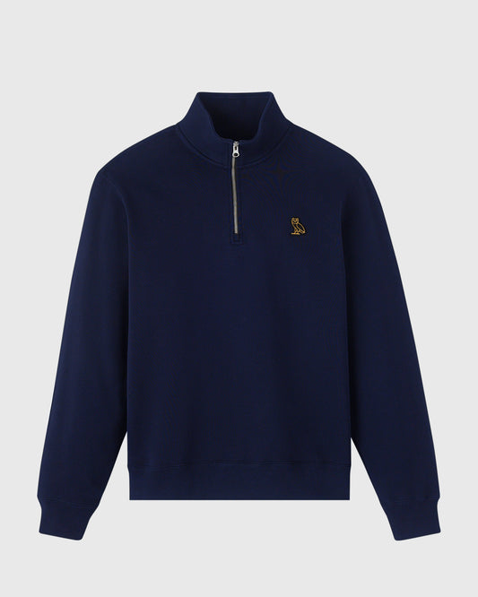 Classic Quarter-Zip Mockneck Sweatshirt - Navy