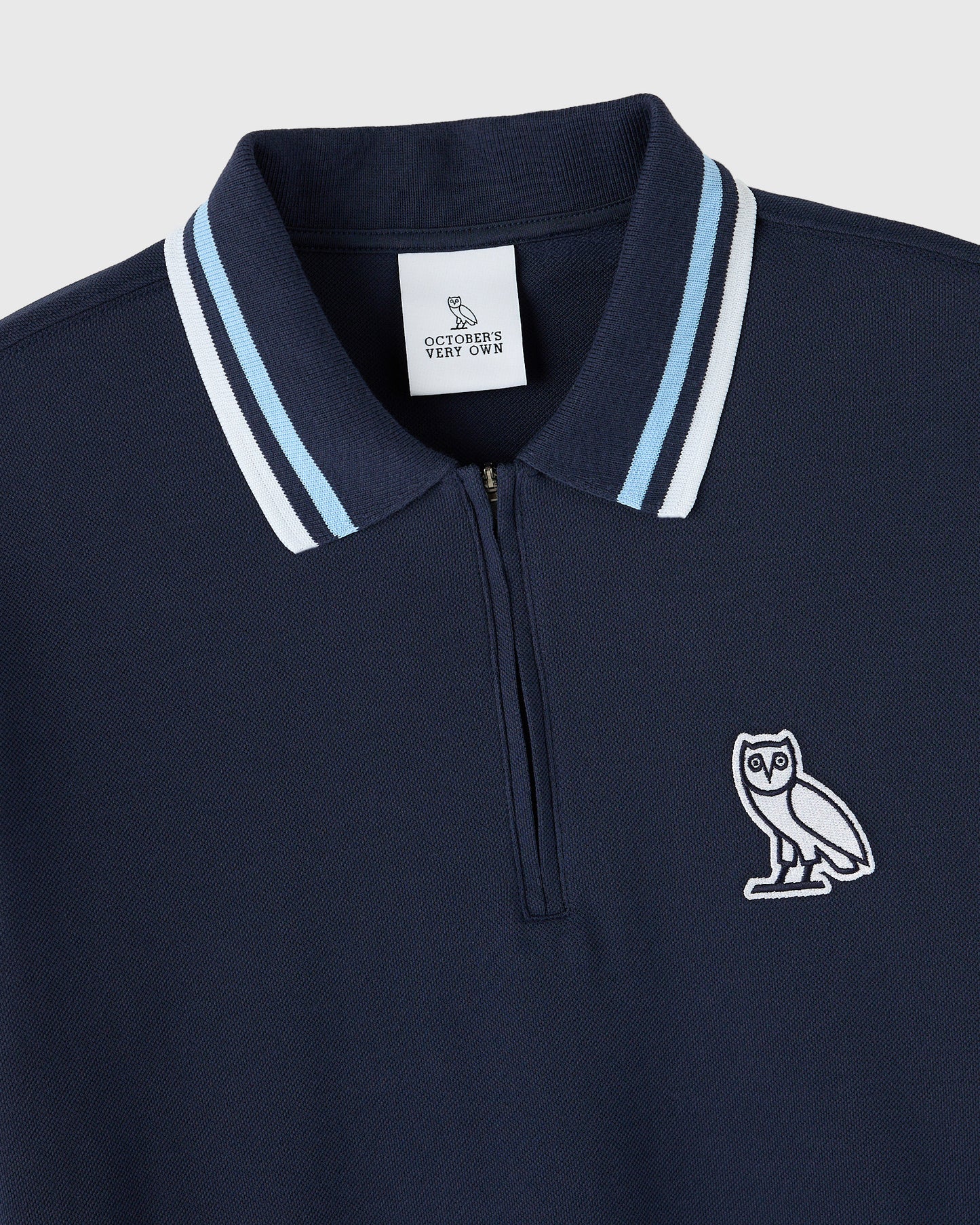 Quarter-Zip Short Sleeve Polo - Navy