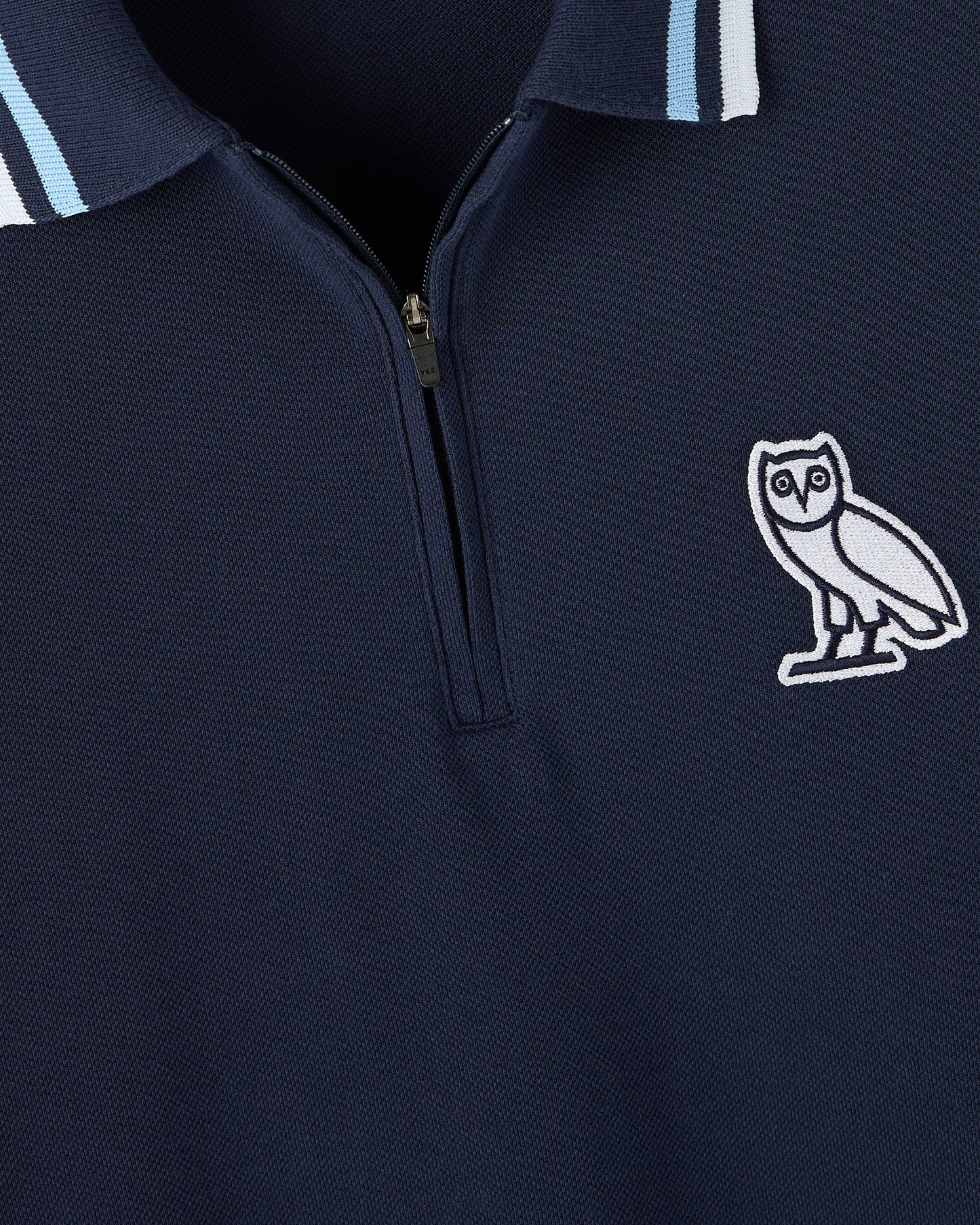 Quarter-Zip Short Sleeve Polo - Navy