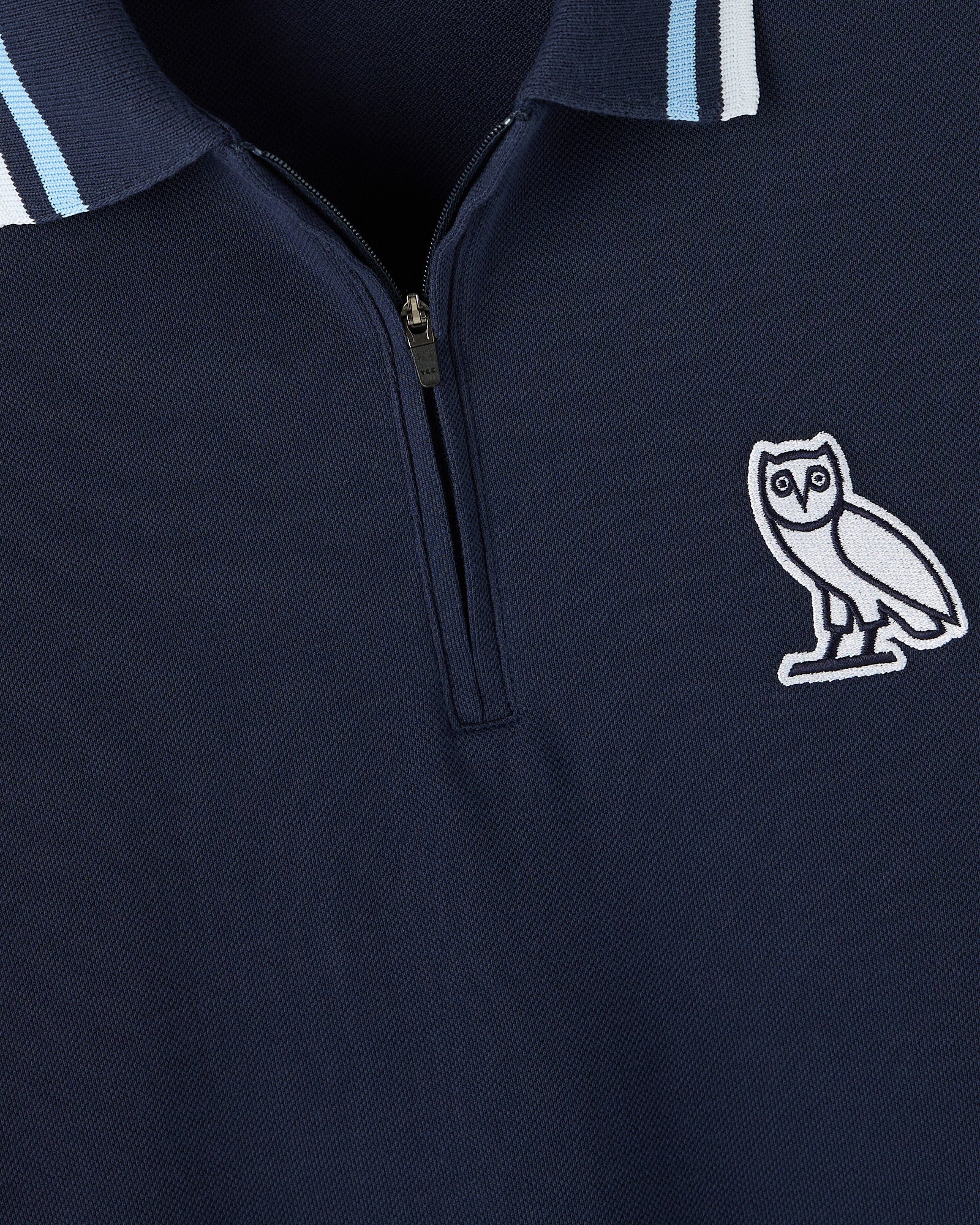 Quarter-Zip Short Sleeve Polo - Navy