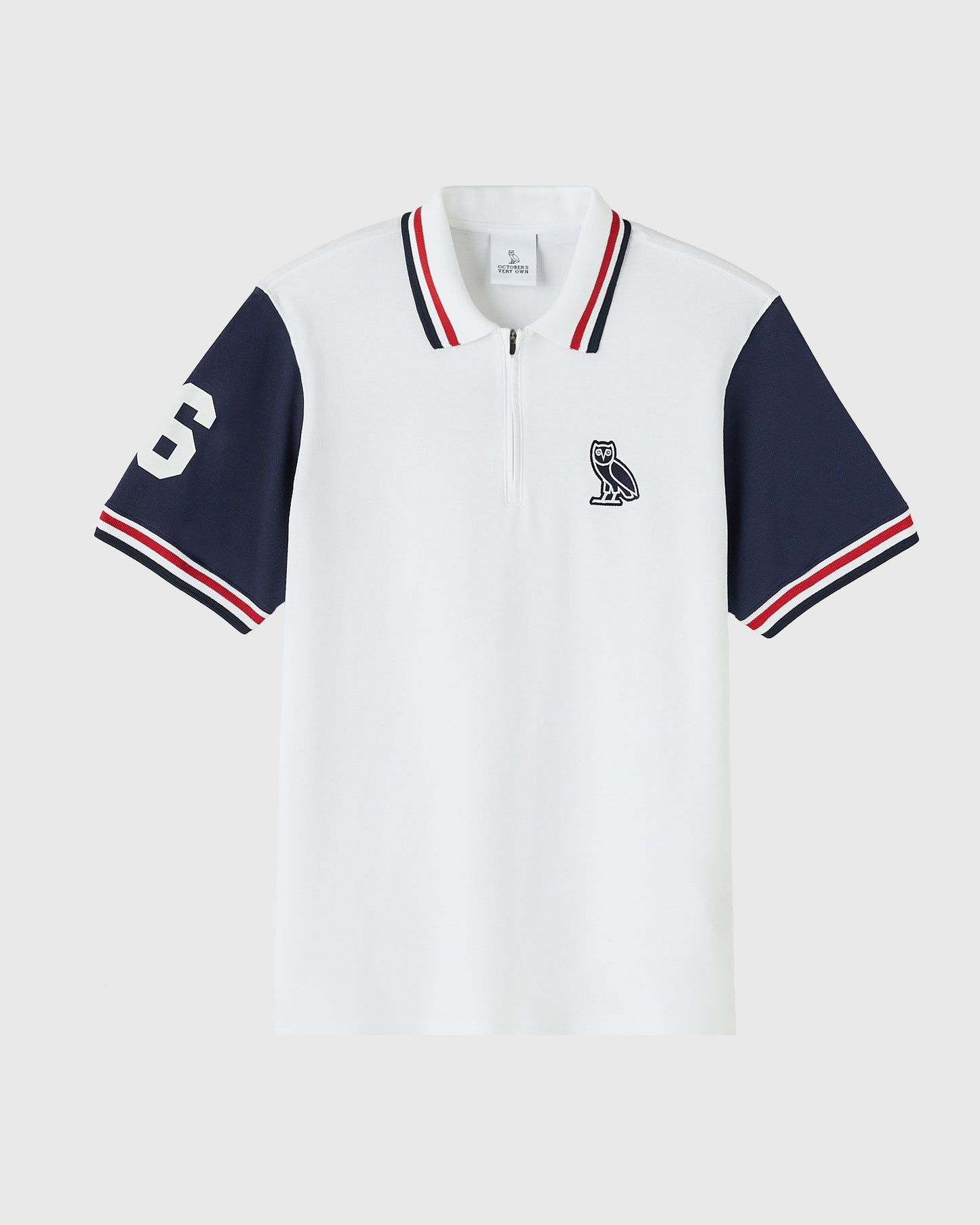 Quarter- Zip Short Sleeve Polo - White