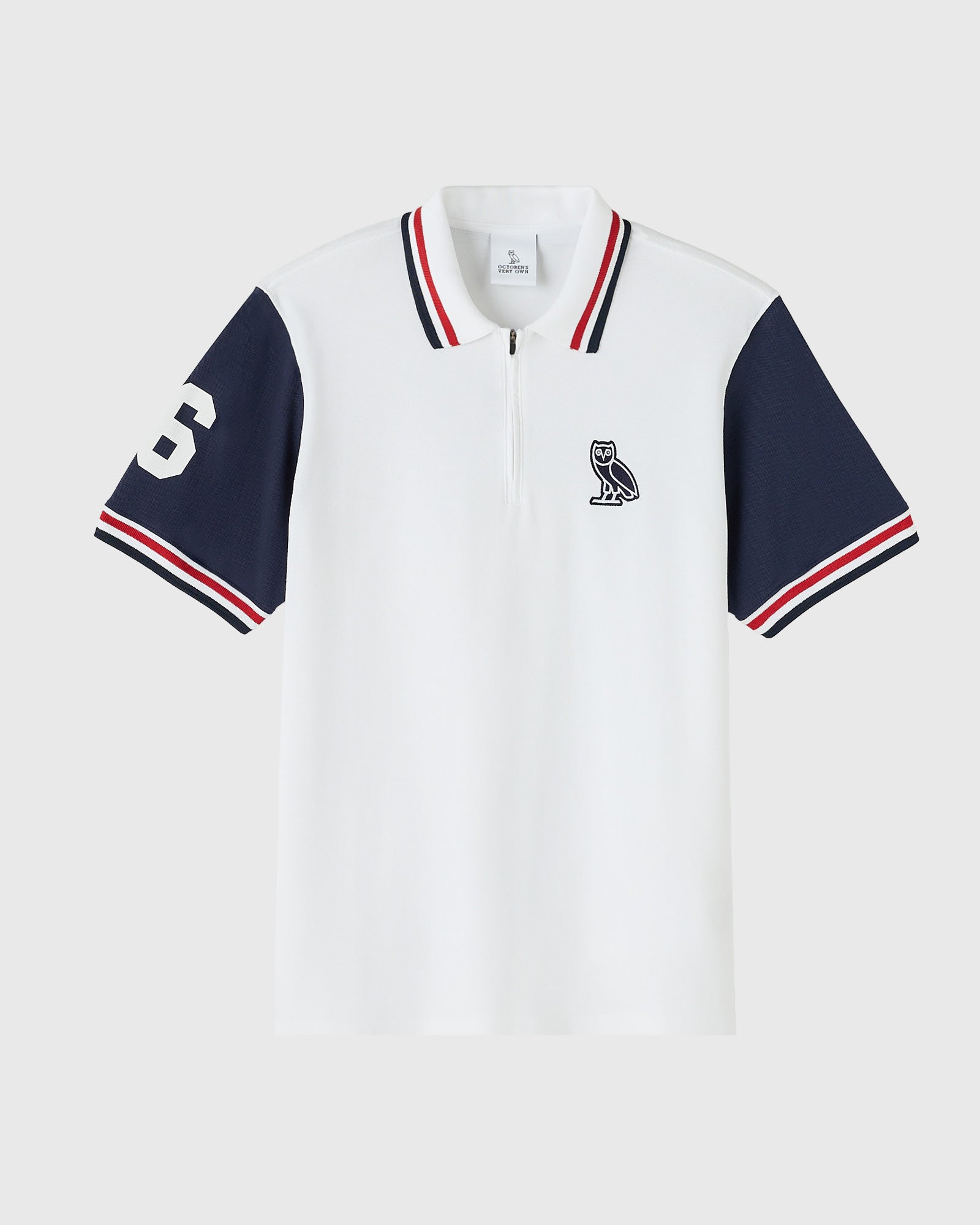 Quarter- Zip Short Sleeve Polo - White