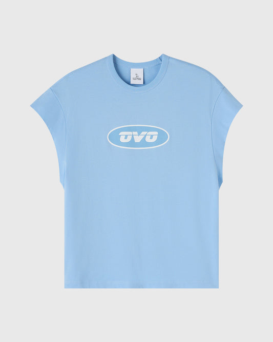 Runner Mesh Print Muscle Tee - Light Blue