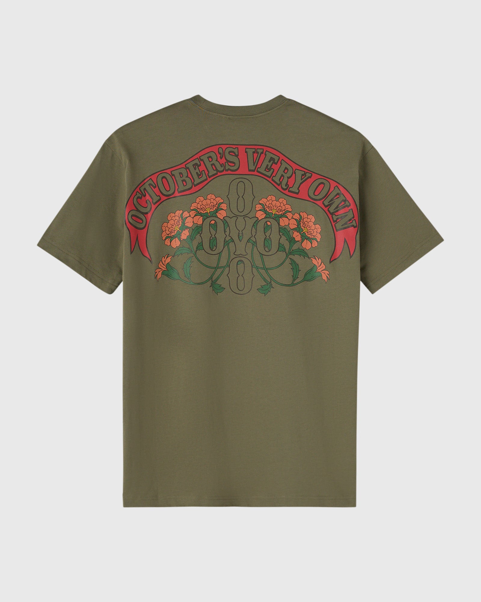 Pom Pom Banner Tee - Olive Green