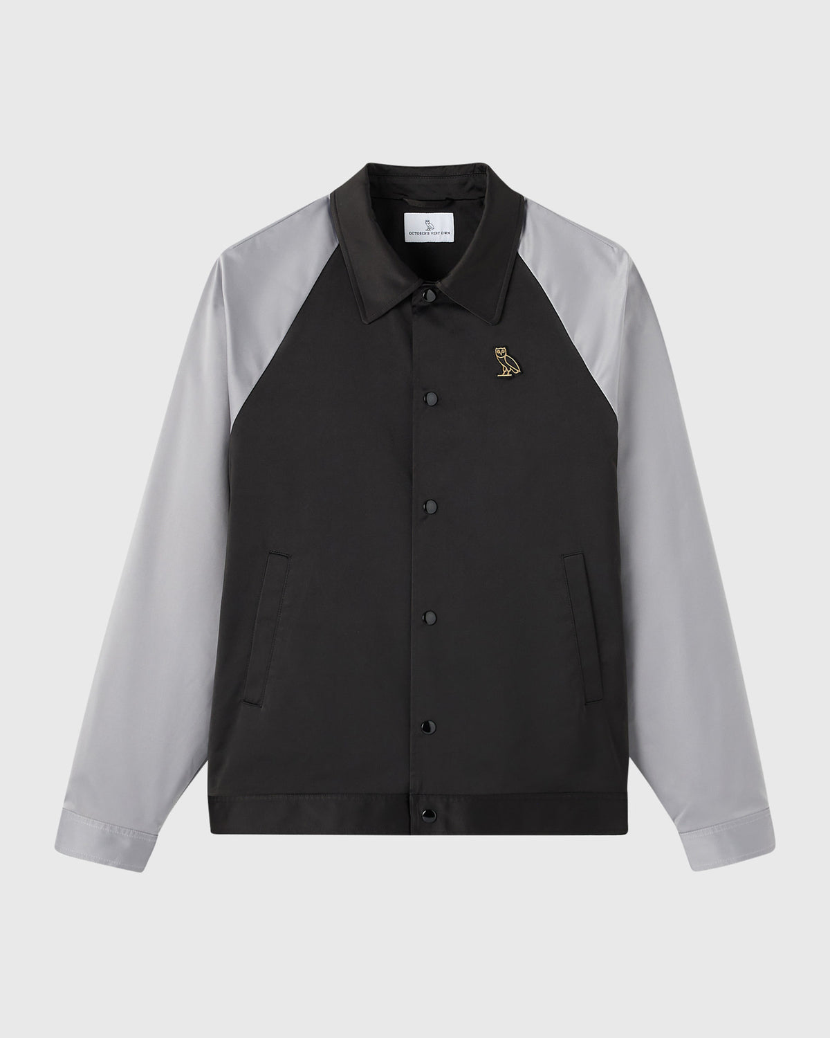 Color Block Bomber Jacket - Black