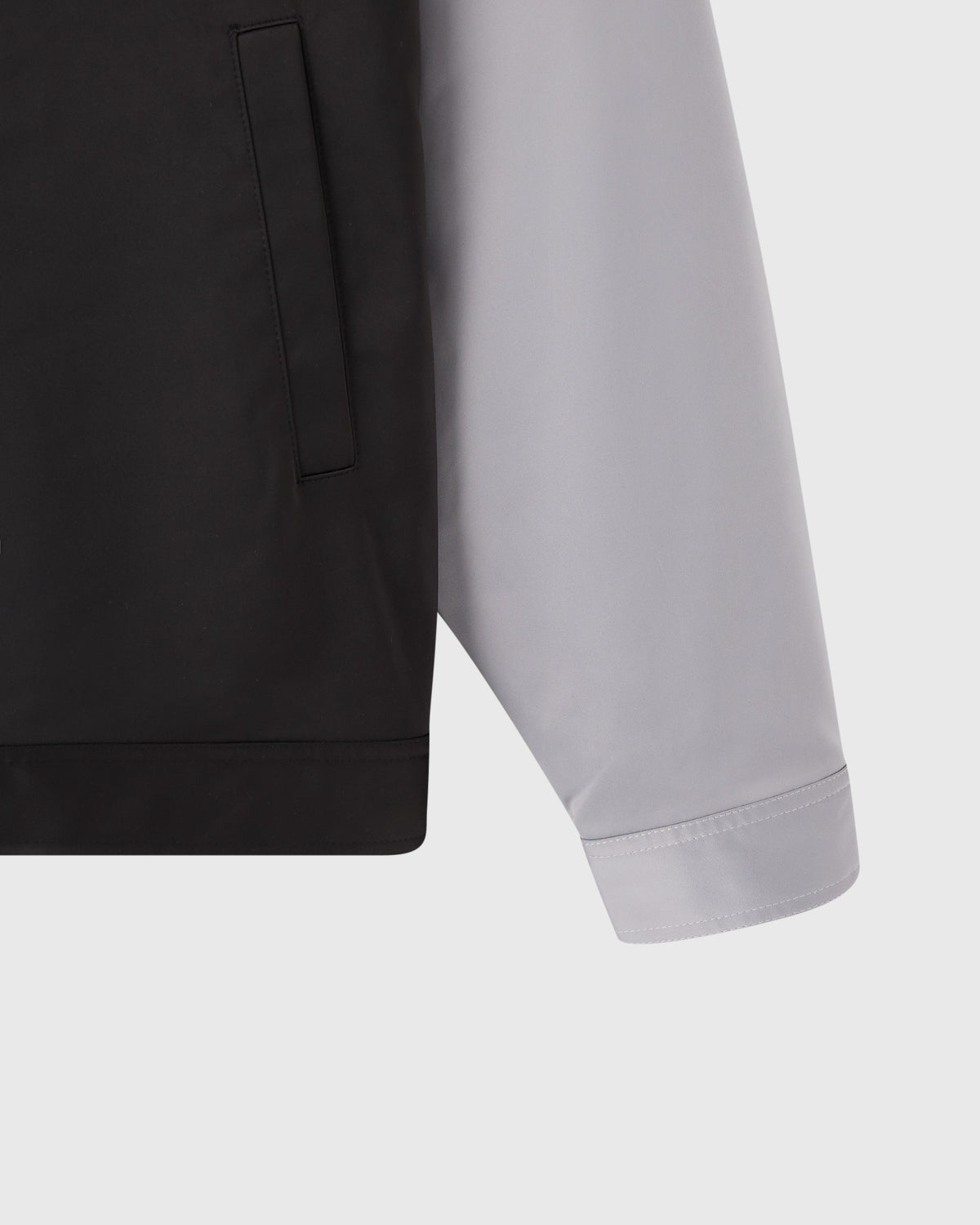 Color Block Bomber Jacket - Black