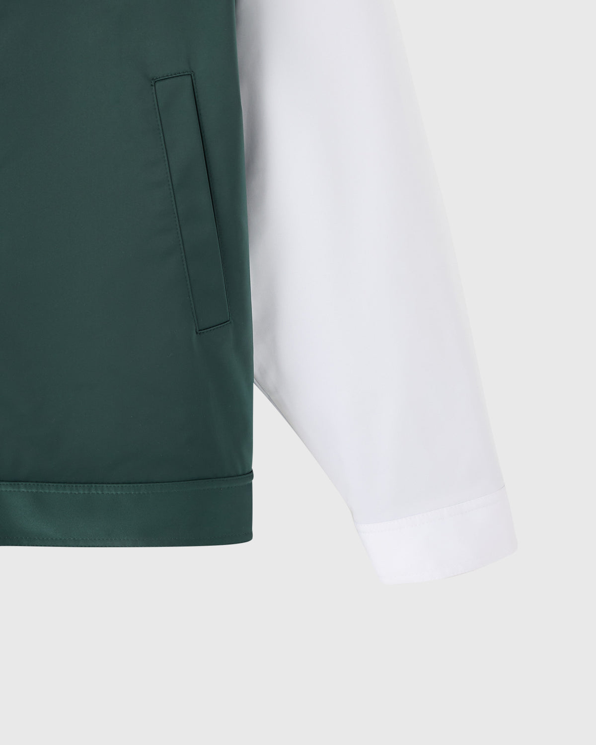 Color Block Bomber Jacket- Midnight Green