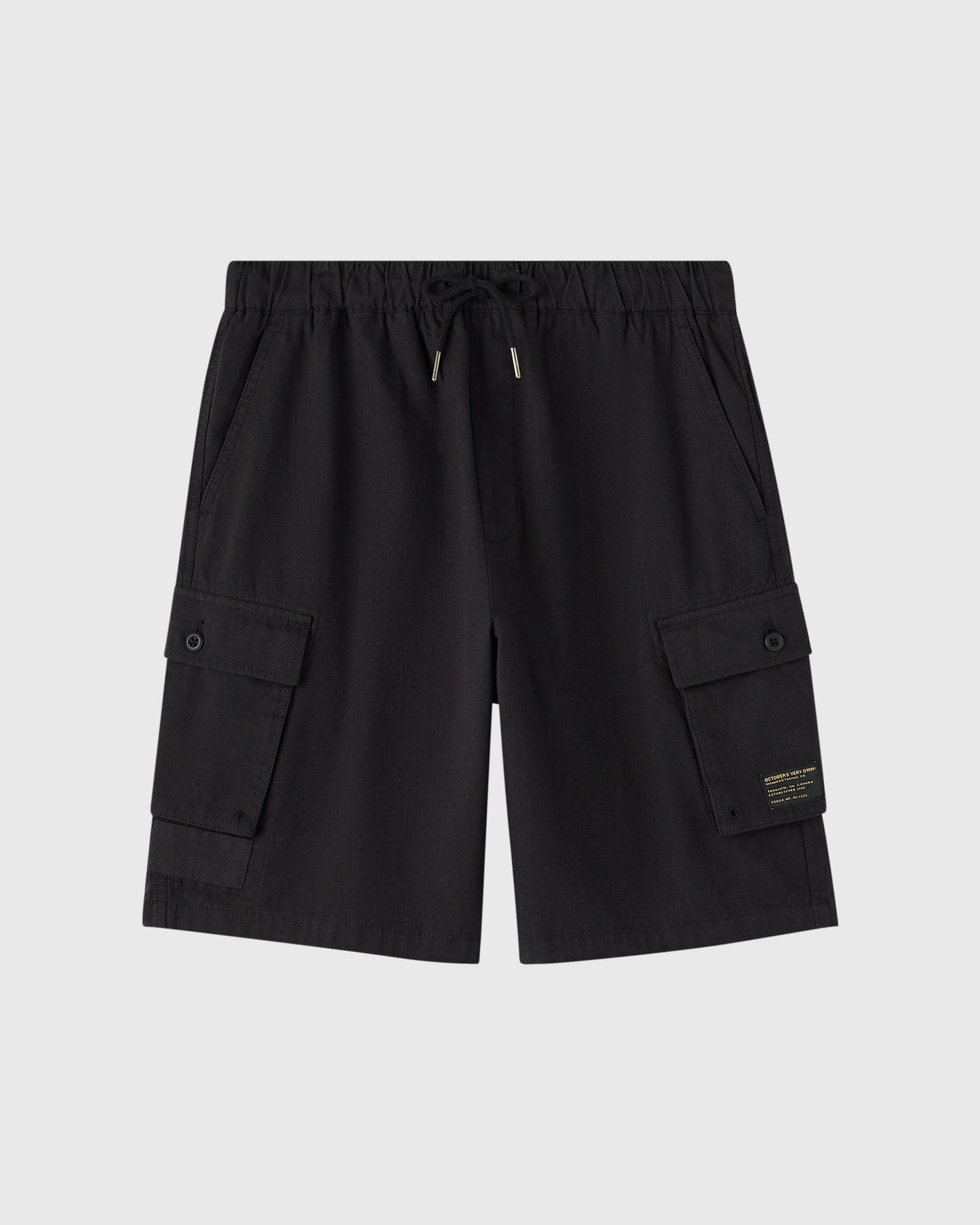 Linen Ripstop Cargo Short - Black