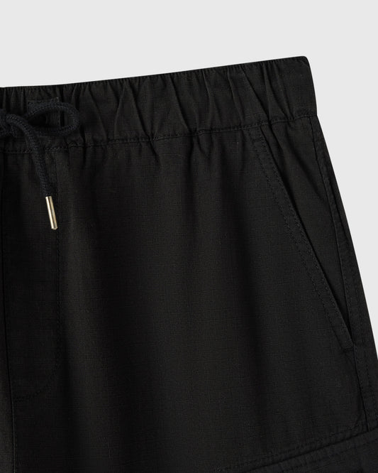 Short cargo Ripstop en lin - Noir