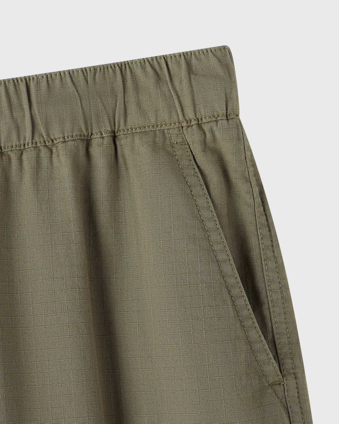 Linen Ripstop Cargo Short - Olive Green