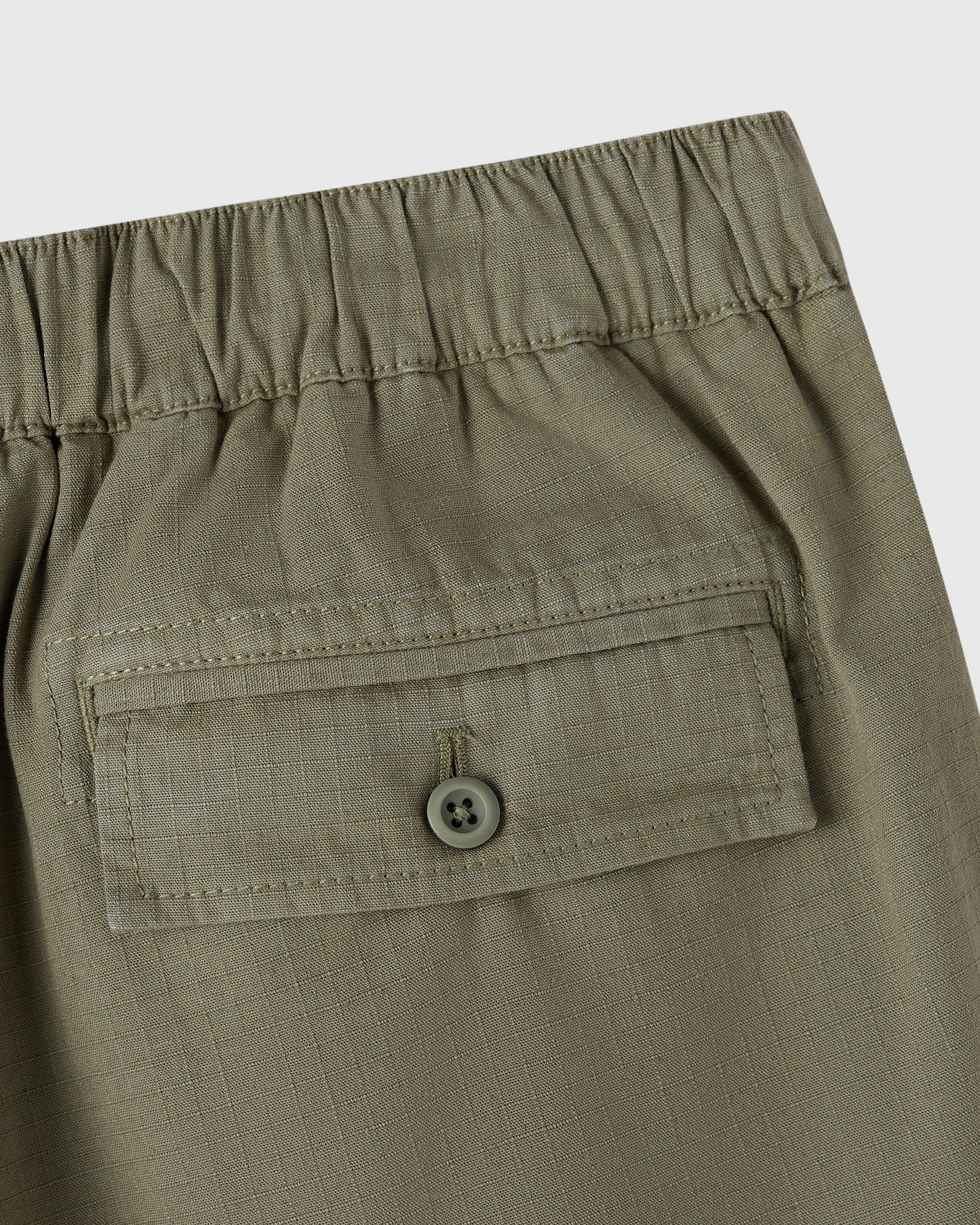 Linen Ripstop Cargo Short - Olive Green