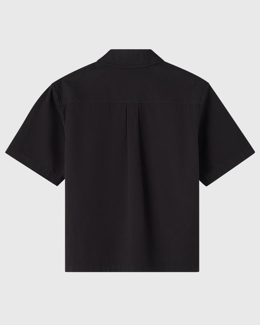 Chemise de camp en lin ripstop - Noir