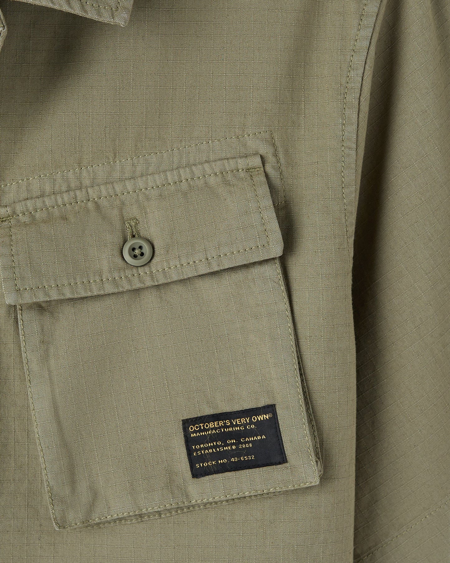 Linen Ripstop Camp Shirt - Olive Green