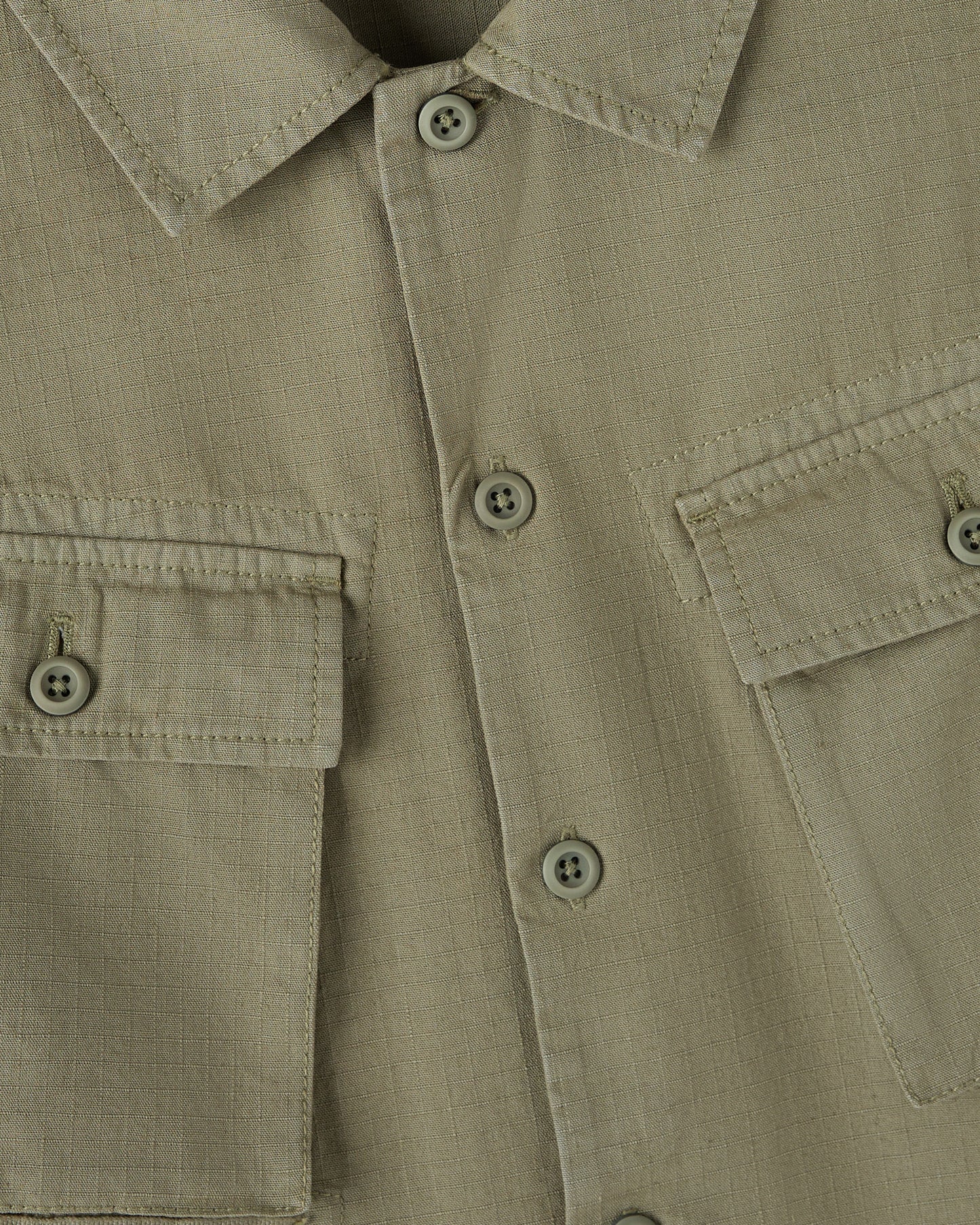 Linen Ripstop Camp Shirt - Olive Green