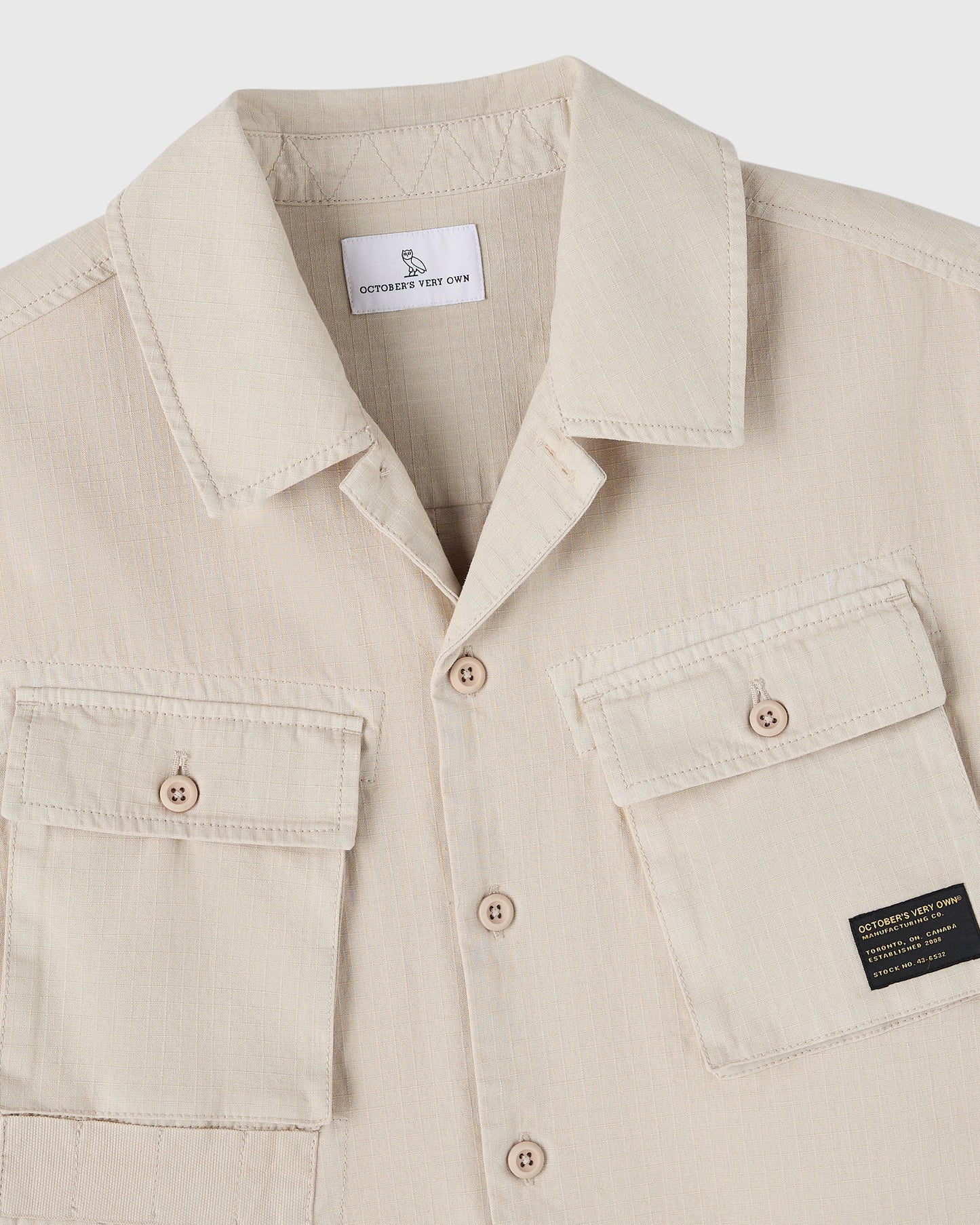 Linen Ripstop Camp Shirt - Sandstone