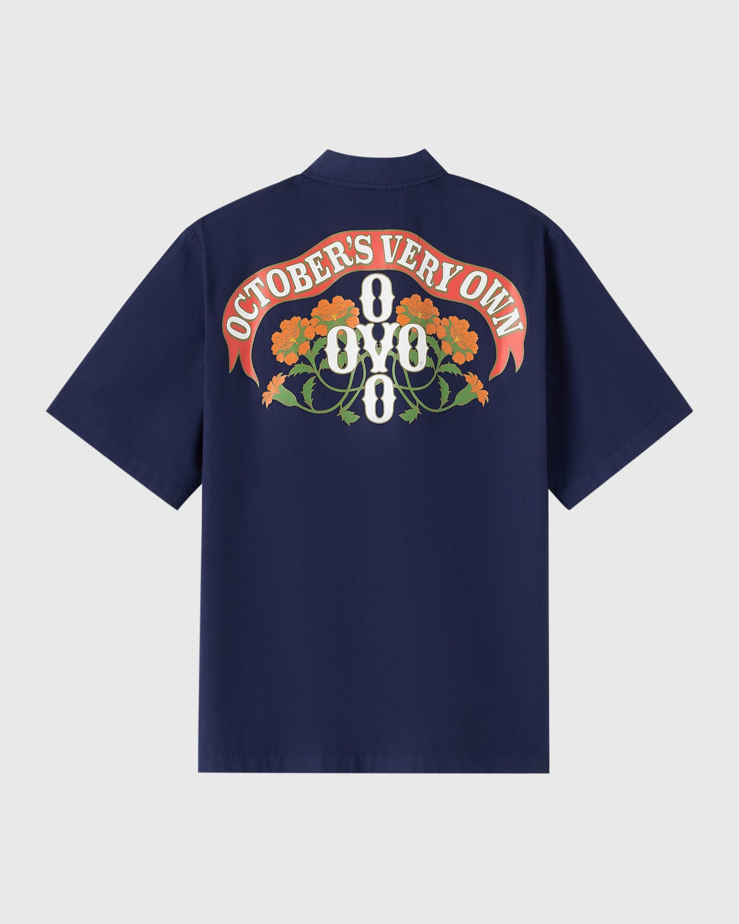 Pom Pom Banner Camp Shirt - Navy