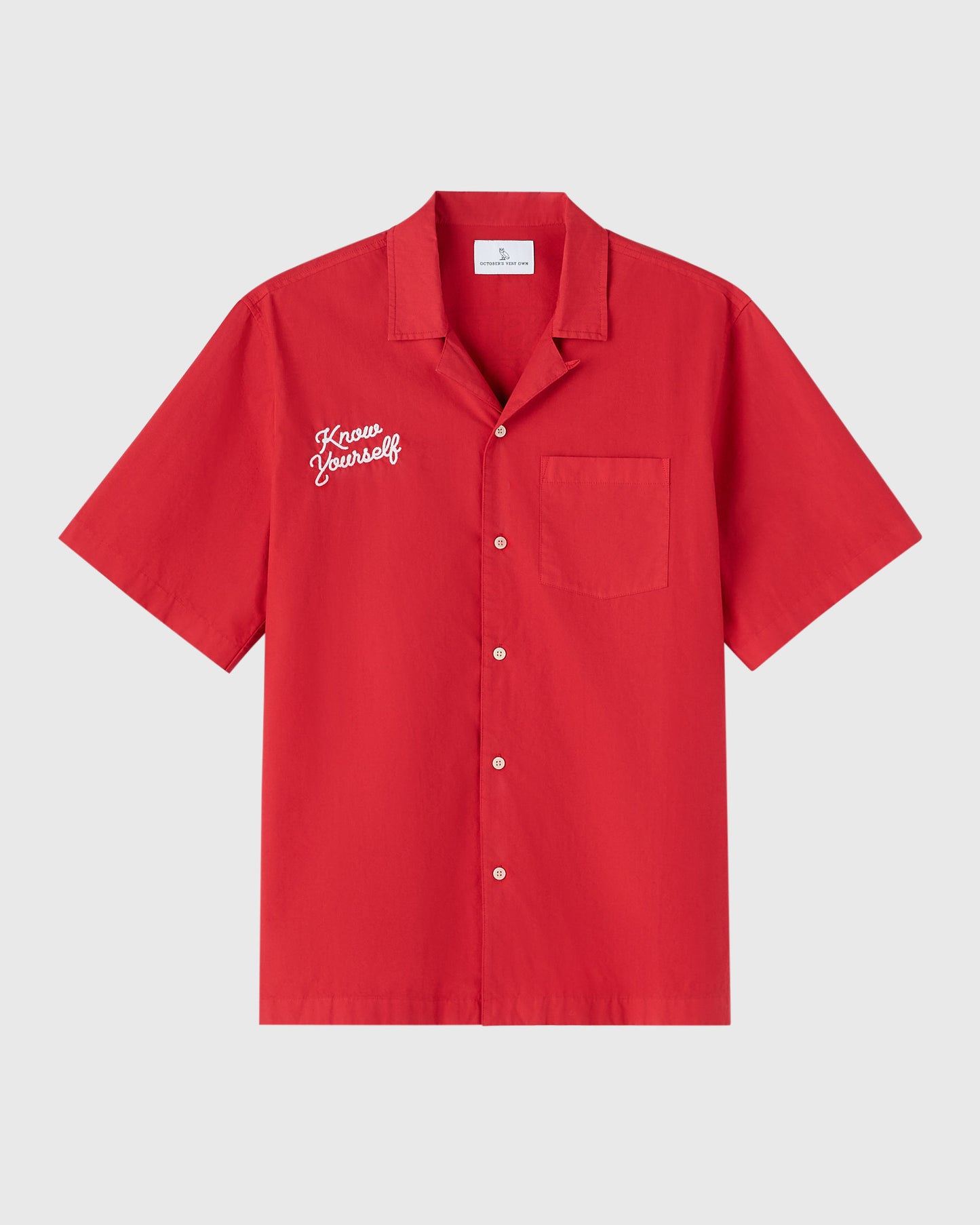 Pom Pom Banner Camp Shirt - Red