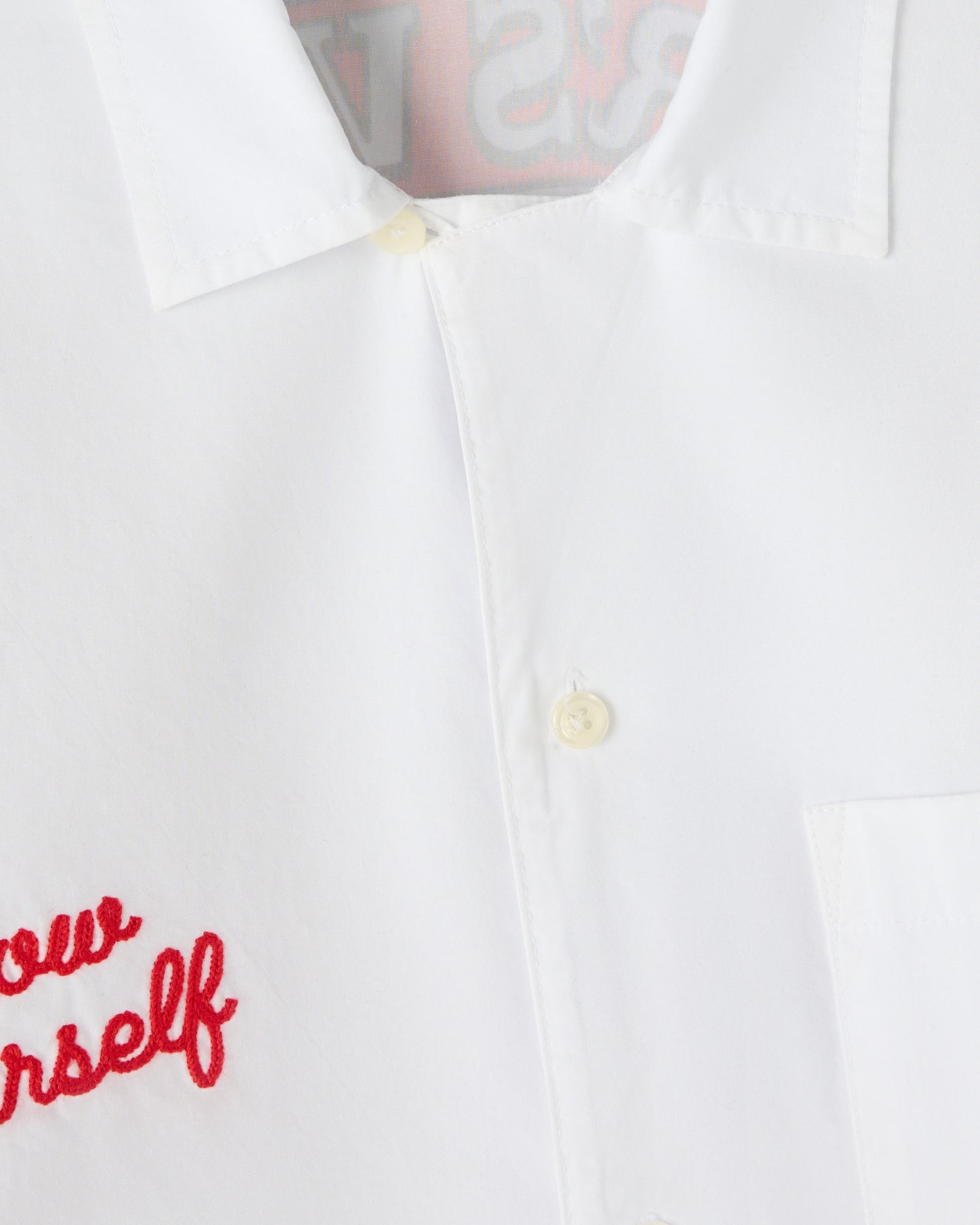 Pom Pom Banner Camp Shirt - White