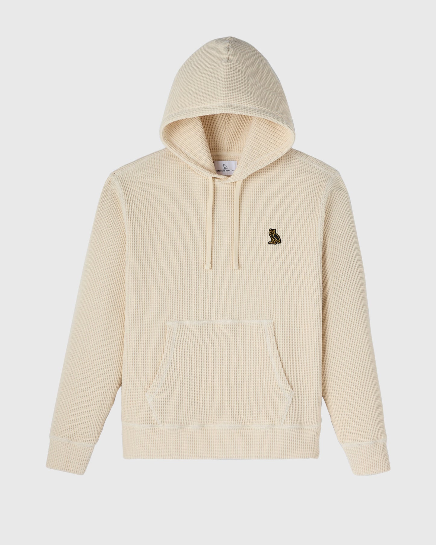 Jersey Lined Waffle Hoodie - Cream