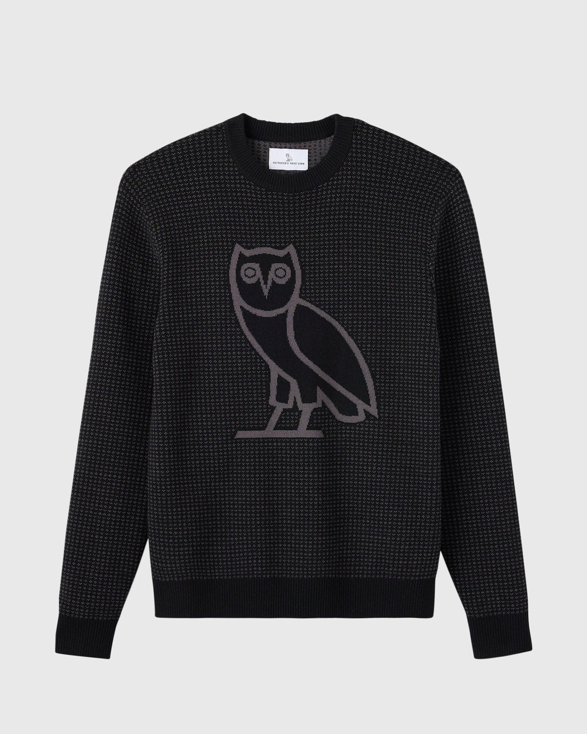 Jacquard Crewneck Sweater - Black