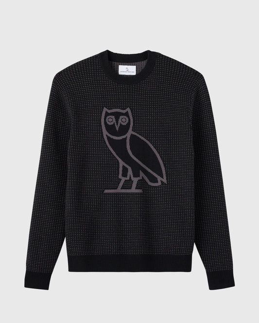 Jacquard Crewneck Sweater - Black