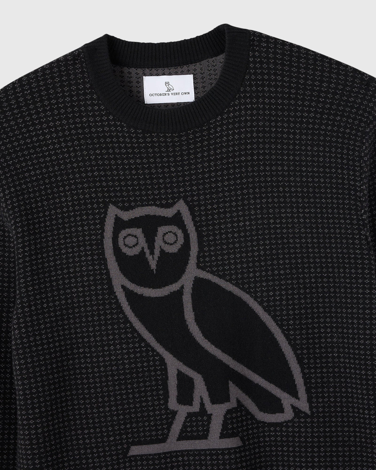 Jacquard Crewneck Sweater - Black