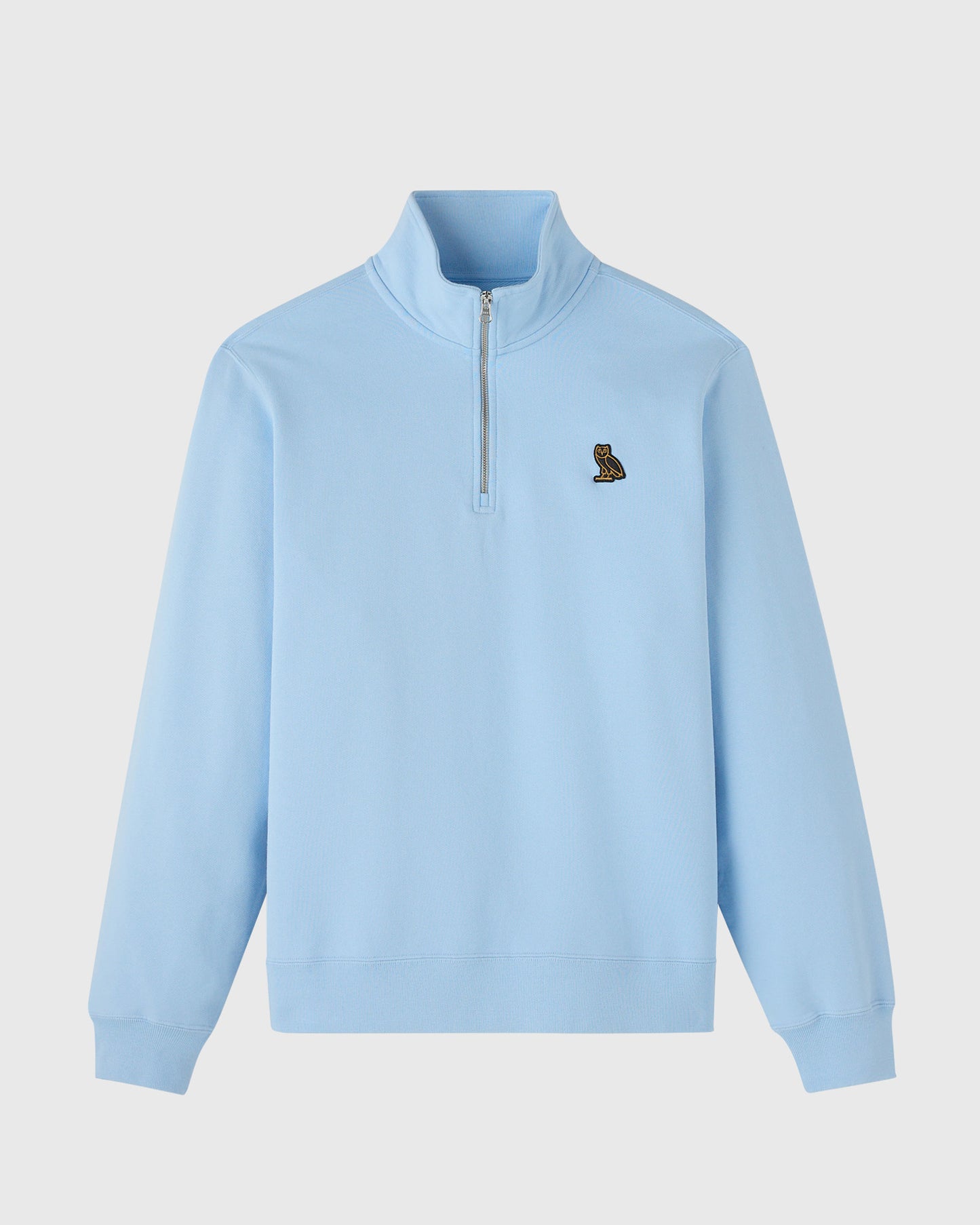 Classic Quarter-Zip Mockneck Sweatshirt - Light Blue