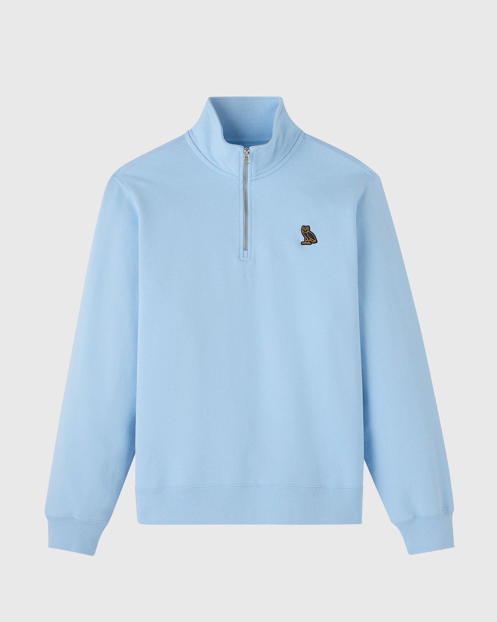Classic Quarter-Zip Mockneck Sweatshirt - Light Blue