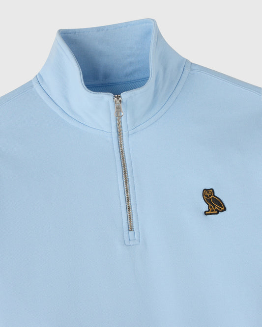 Classic Quarter-Zip Mockneck Sweatshirt - Light Blue