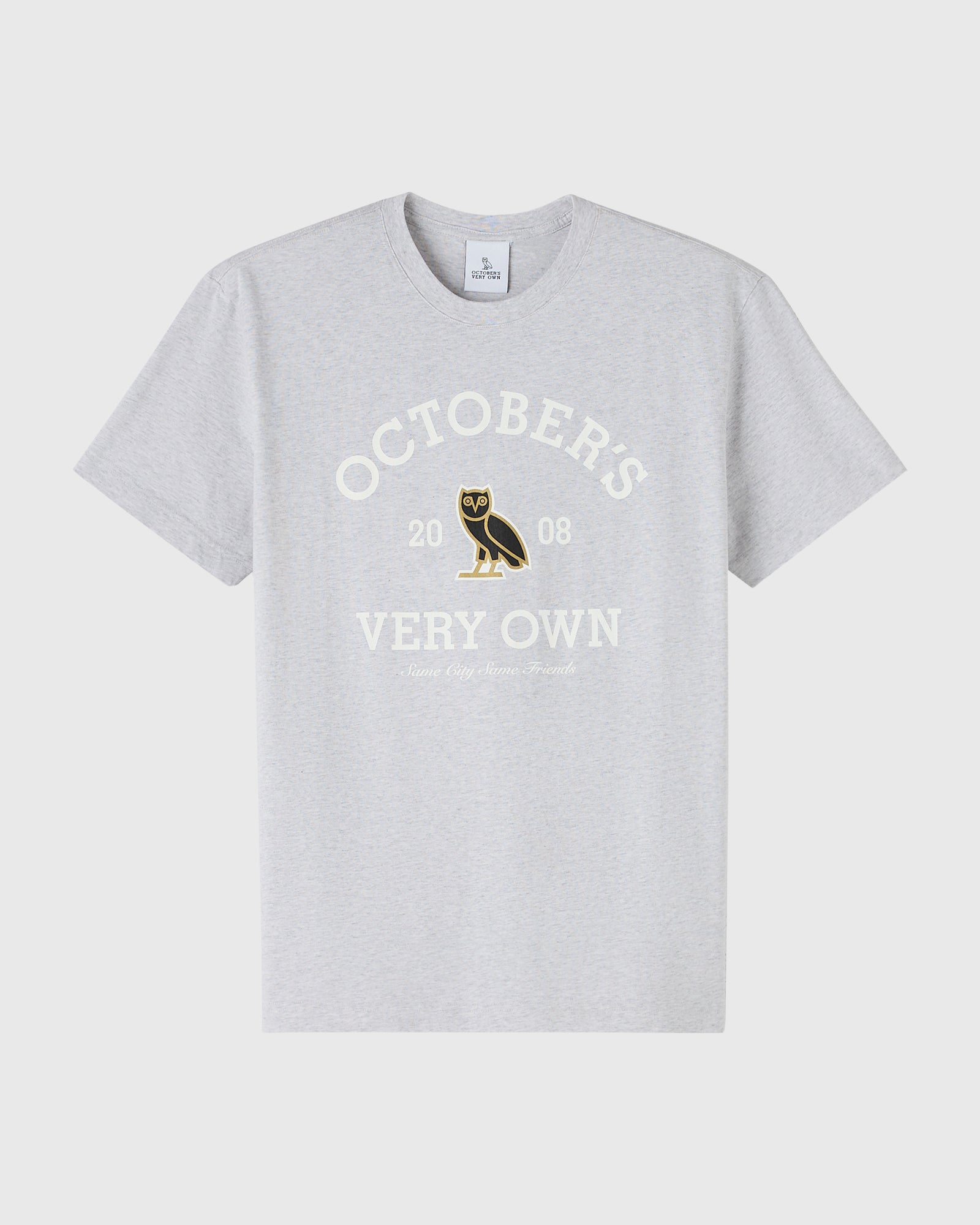 トップス everyone collegiate logo tee shirt ASH L Collegiate Tee - Ash Heather Grey – October's Very Own