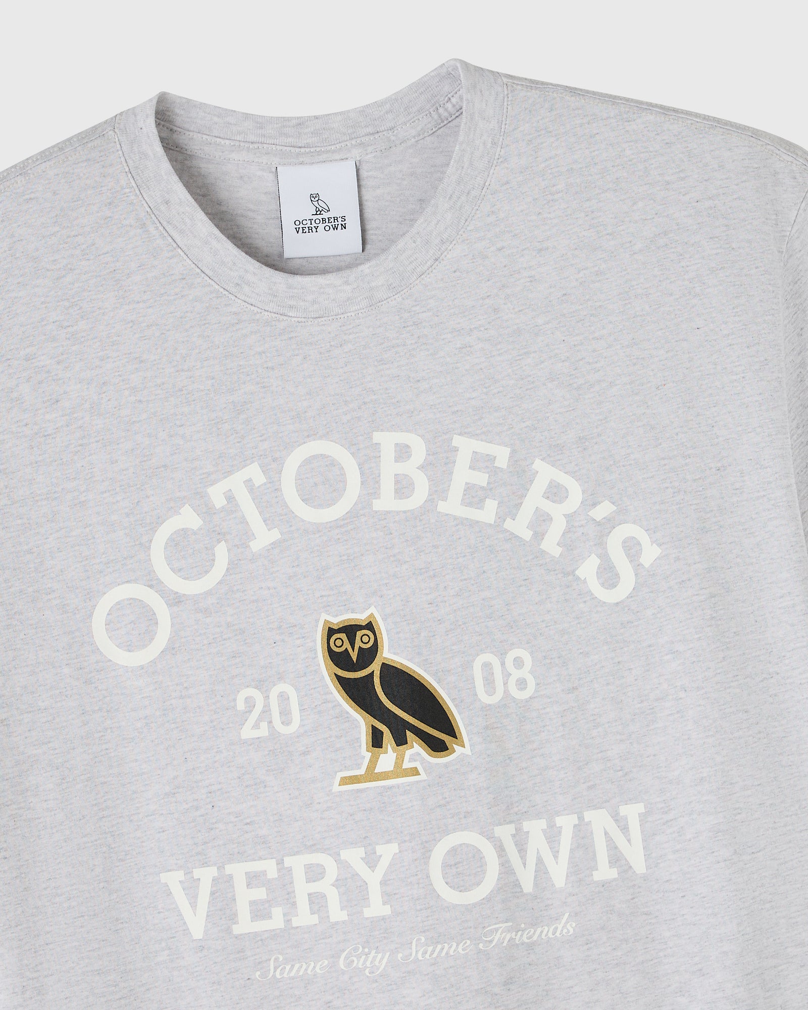 トップス everyone collegiate logo tee shirt ASH L Collegiate Tee - Ash Heather Grey – October's Very Own