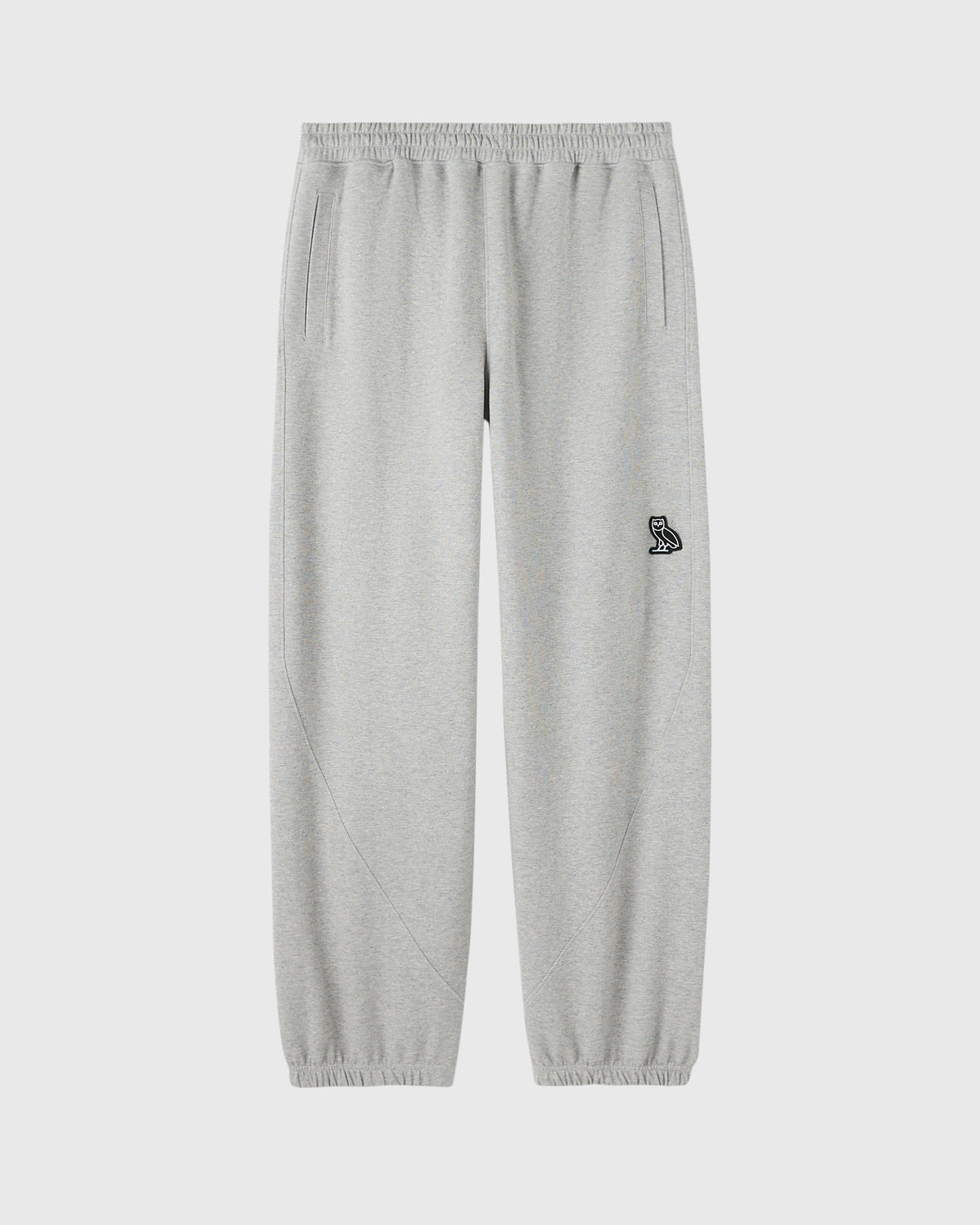 PANTALON DE SURVÊTEMENT SURDIMENSIONNÉ EN MAILLE DOUBLE - GRIS CHINÉ