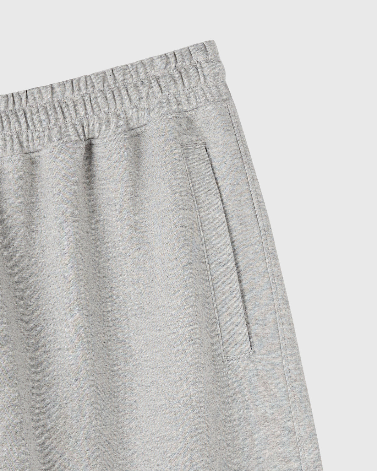 PANTALON DE SURVÊTEMENT SURDIMENSIONNÉ EN MAILLE DOUBLE - GRIS CHINÉ