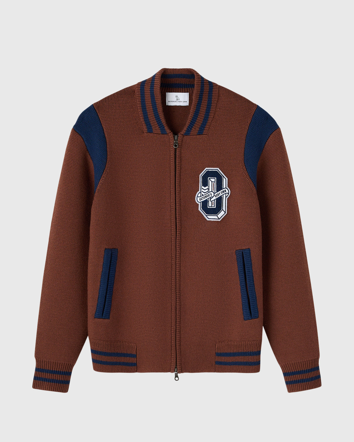 Varsity O Zip Cardigan - Hickory