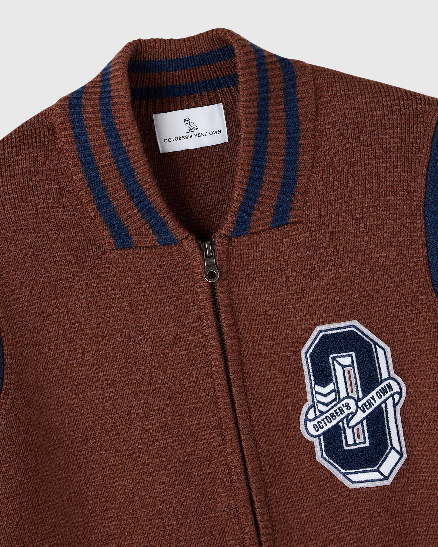 Varsity O Zip Cardigan - Hickory