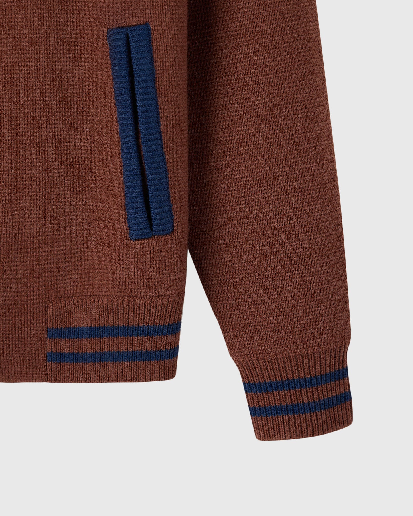 Varsity O Zip Cardigan - Hickory