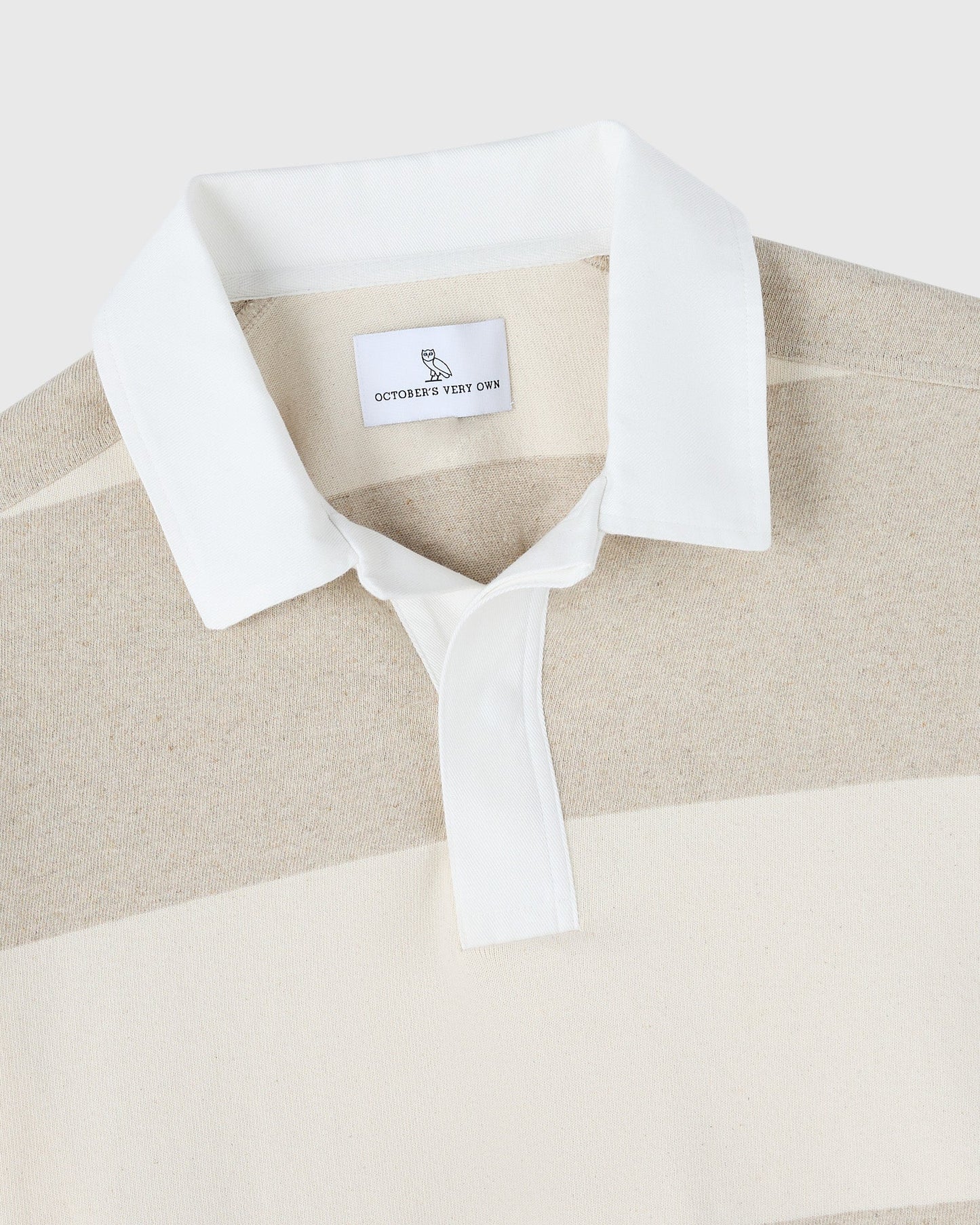 Natural Yarn Stripe Rugby Polo - Natural