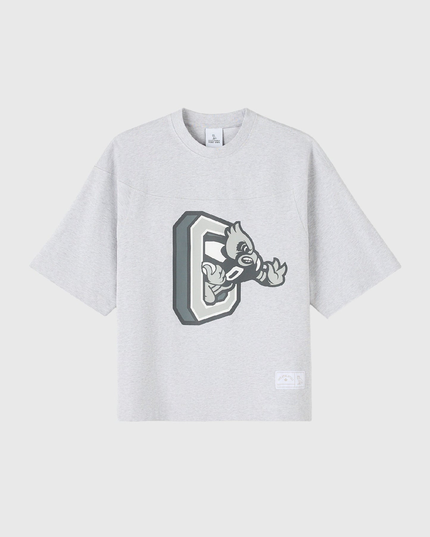Heavy Weight Mascot Football Tee - Ash Heather Grey