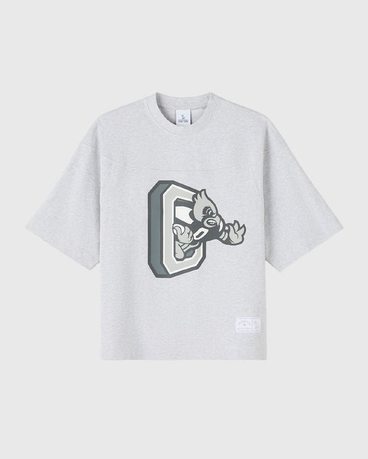 Heavy Weight Mascot Football Tee - Ash Heather Grey