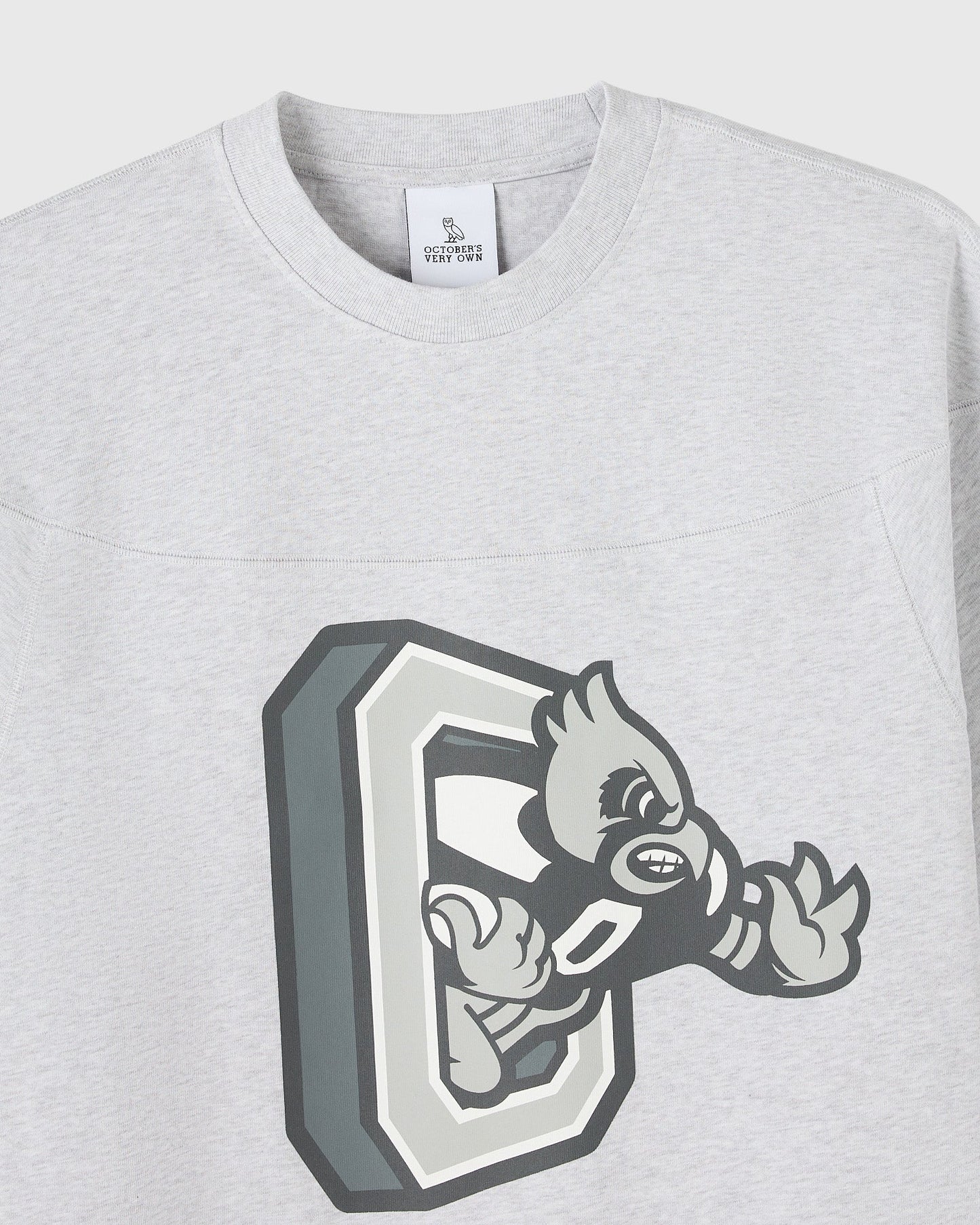 Heavy Weight Mascot Football Tee - Ash Heather Grey
