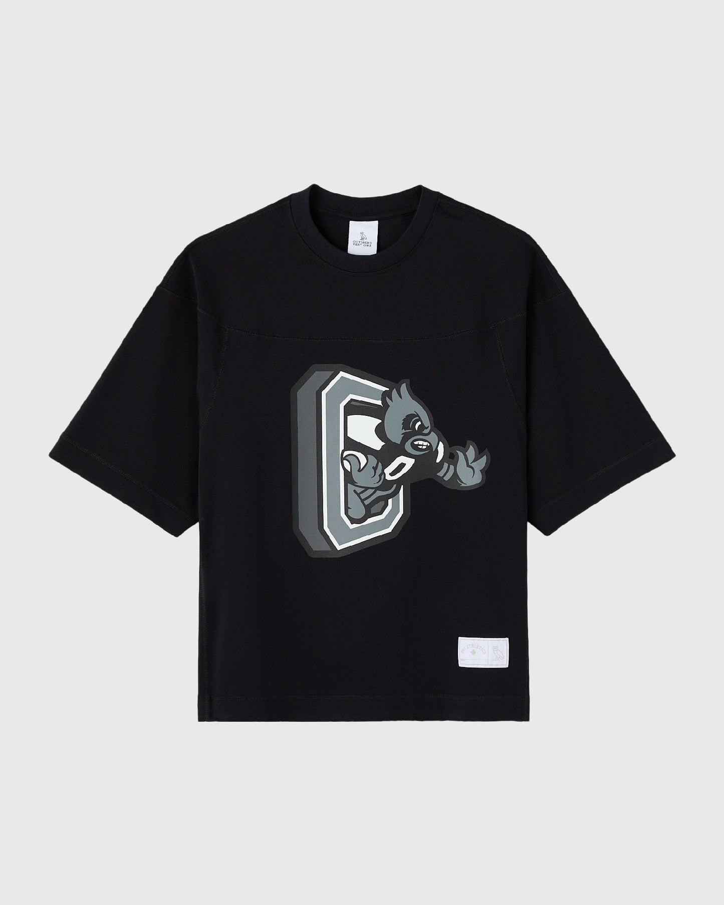 Heavy Weight Mascot Football Tee - Black