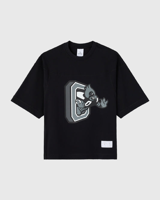 Heavy Weight Mascot Football Tee - Black