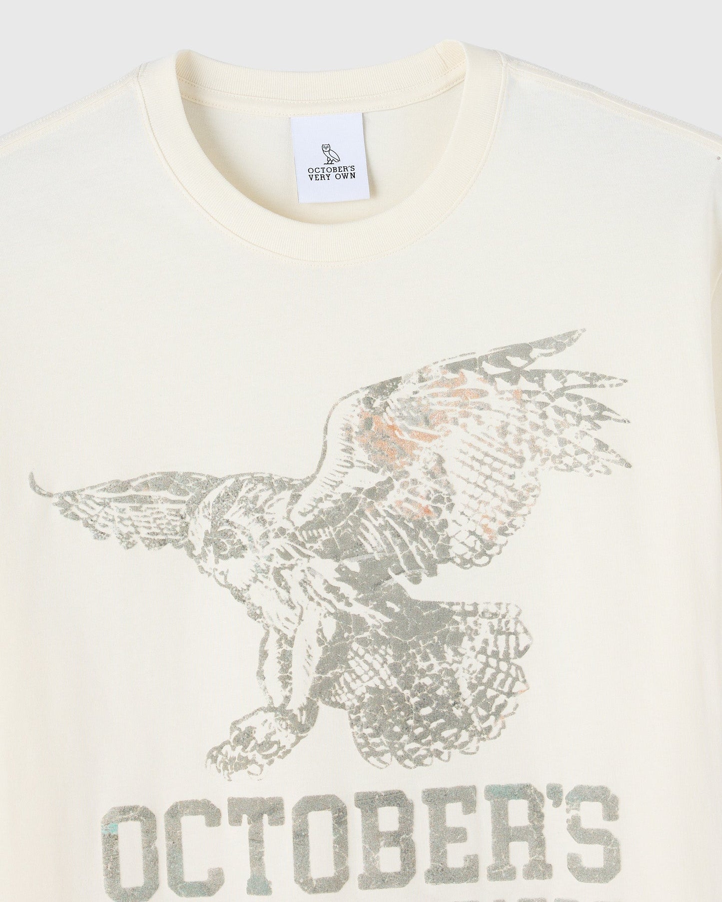 Owl Puff Print Tee - Cream