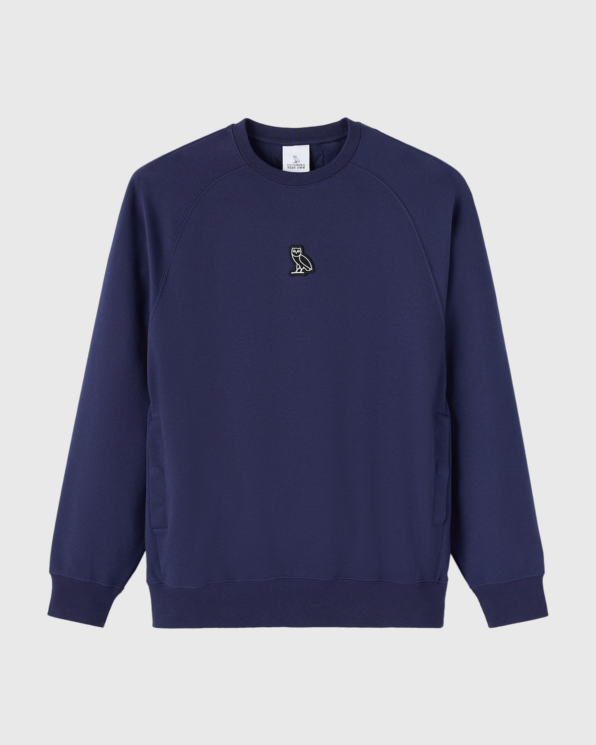 Pull col rond oversize en maille double - Bleu marine