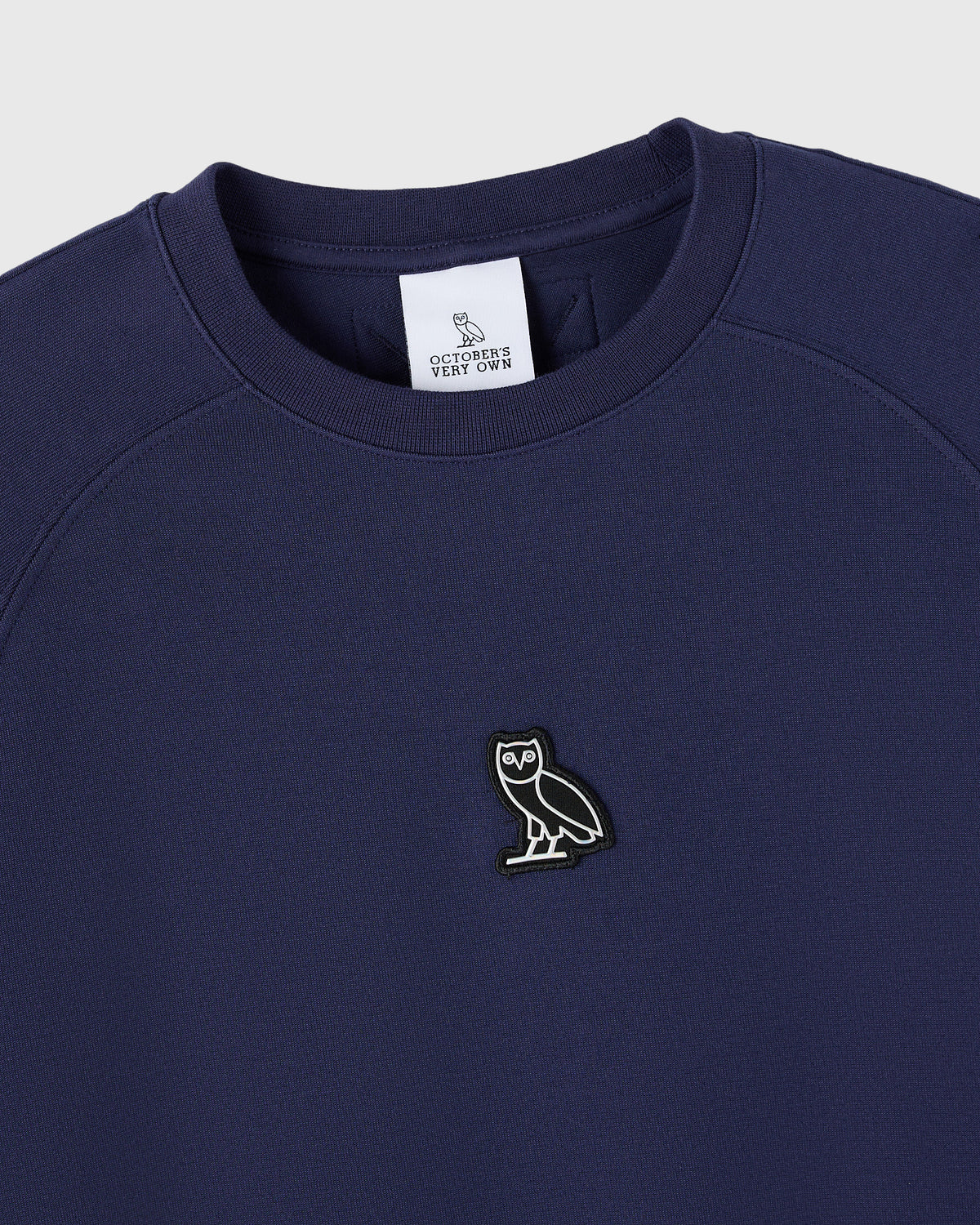 Pull col rond oversize en maille double - Bleu marine