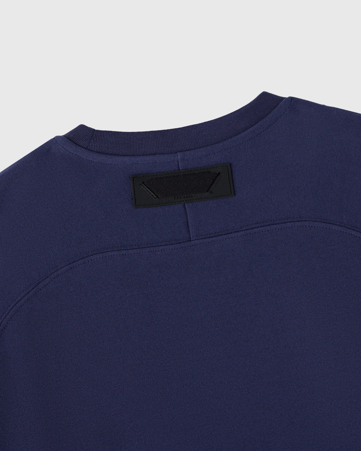 Pull col rond oversize en maille double - Bleu marine