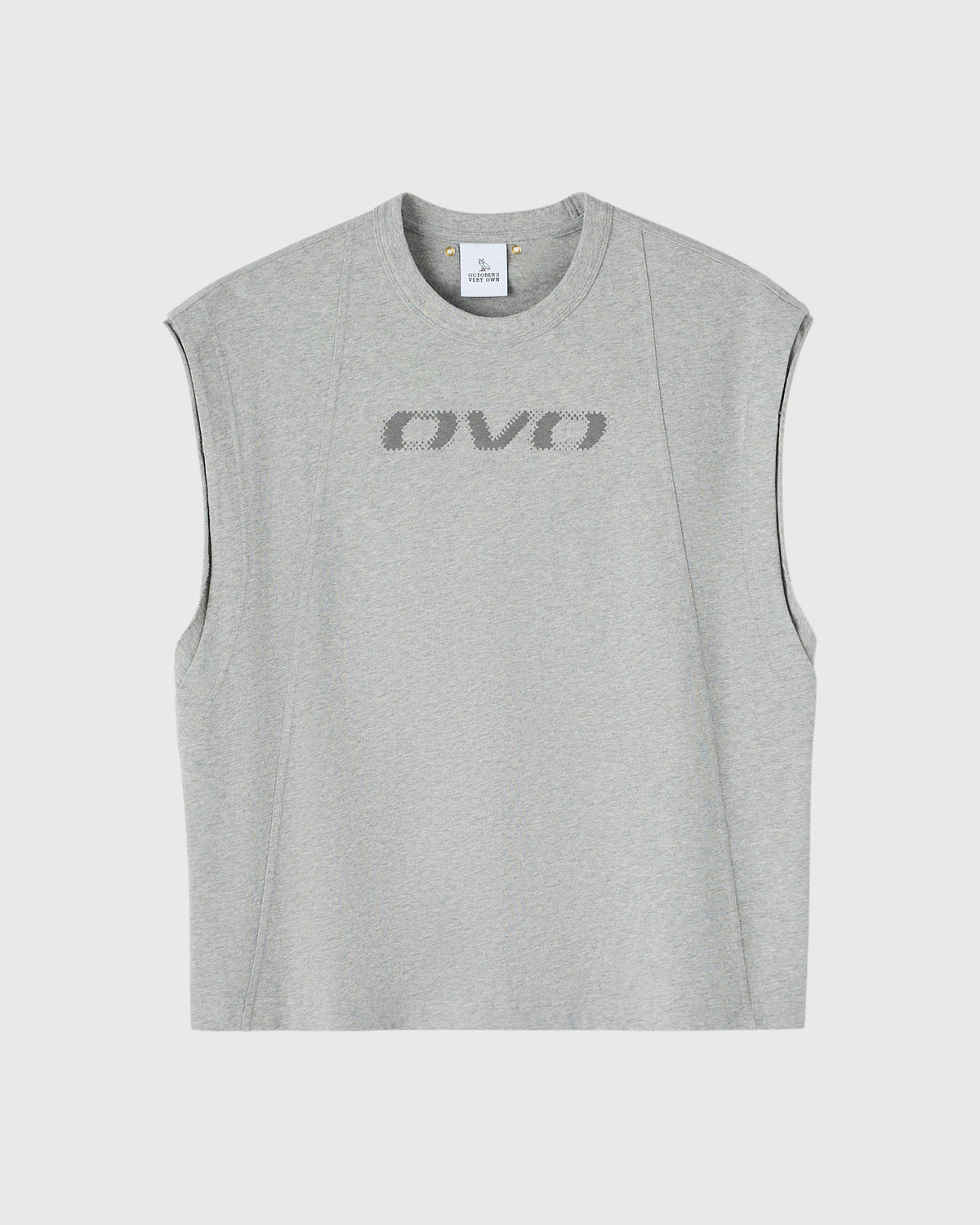 T-SHIRT À DÉCOUPE GRAPHIQUE - GRIS CHINÉ