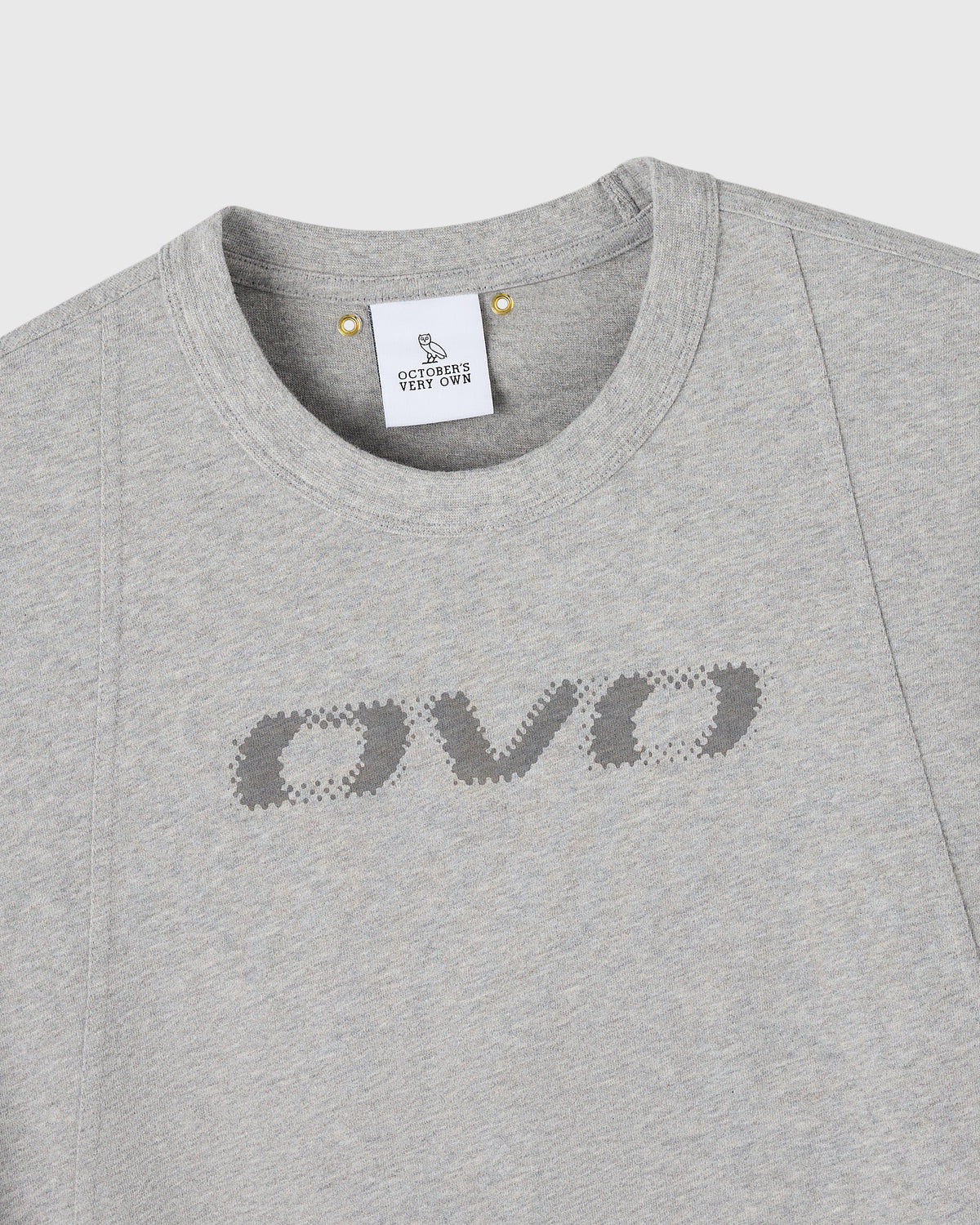 T-SHIRT À DÉCOUPE GRAPHIQUE - GRIS CHINÉ